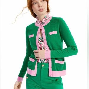Charter Club Pink and Green Cardigan